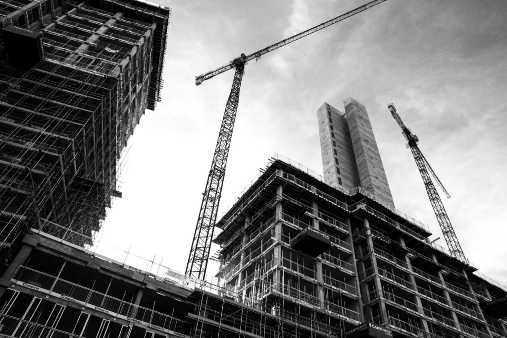 Cranes at a construction site