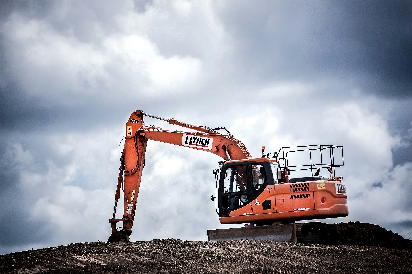 An excavator at a construction site