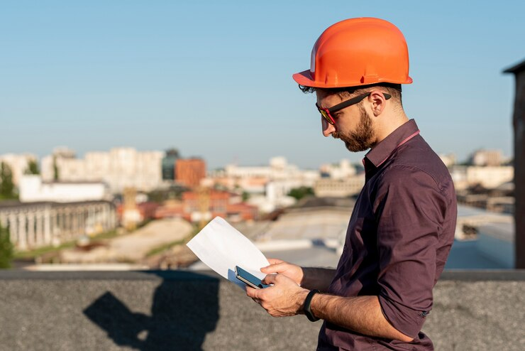 Man standing on a rooftop