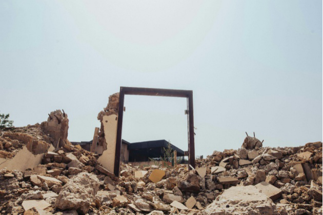 Construction site at a halt due to delays.