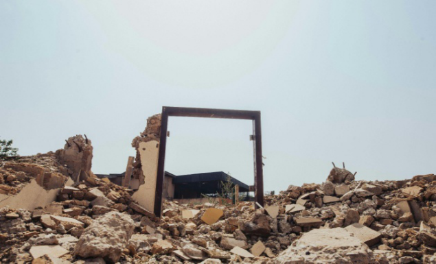 onstruction site at a halt due to delays