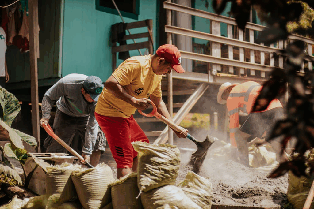 An image of people working on a construction site