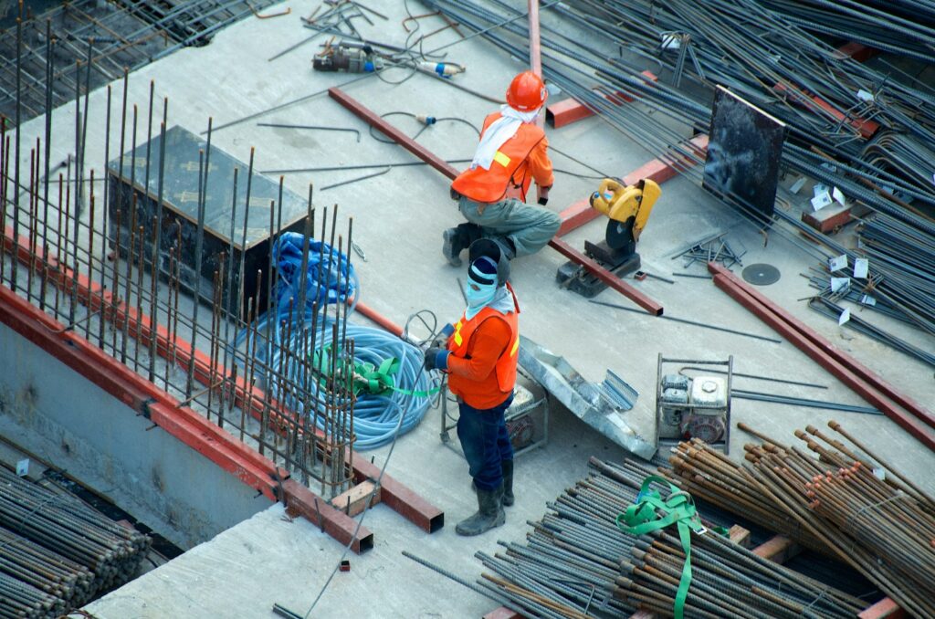 Construction worker at a construction site