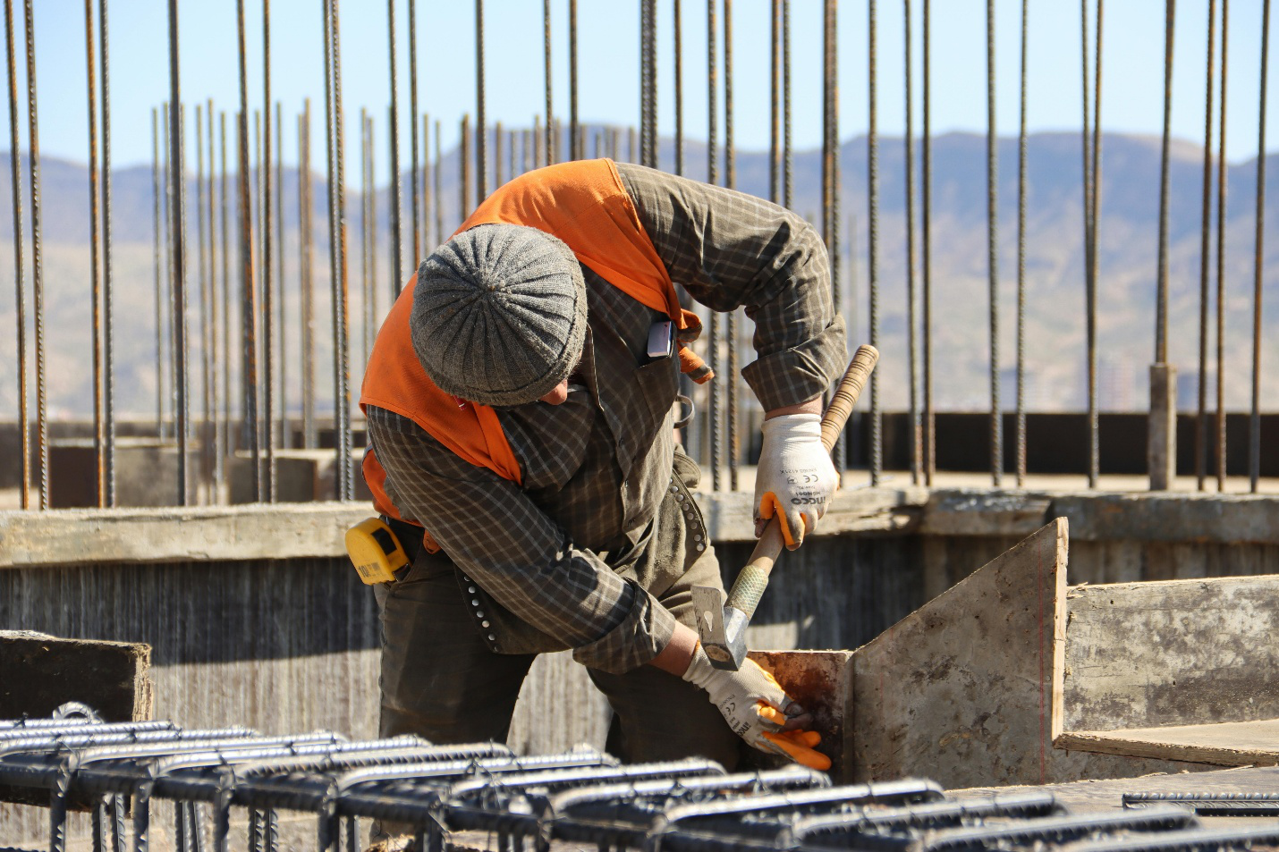 Construction worker at a working site